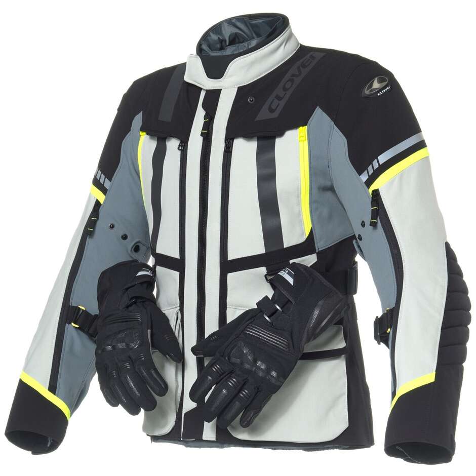Clover SAVANA 4 WP Motorcycle Jacket Grey Yellow