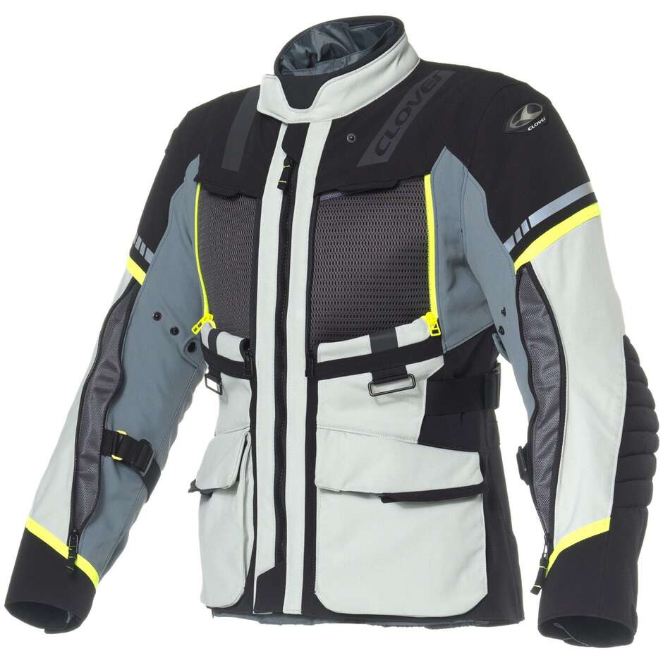 Clover SAVANA 4 WP Motorcycle Jacket Grey Yellow
