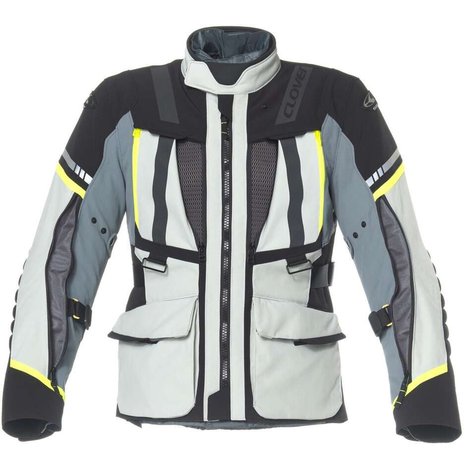 Clover SAVANA 4 WP Motorcycle Jacket Grey Yellow
