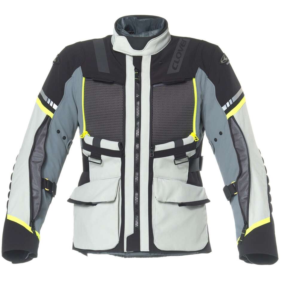 Clover SAVANA 4 WP Motorcycle Jacket Grey Yellow