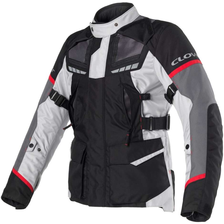 Clover SCOUT 4 WP Motorcycle Jacket Black Grey Red