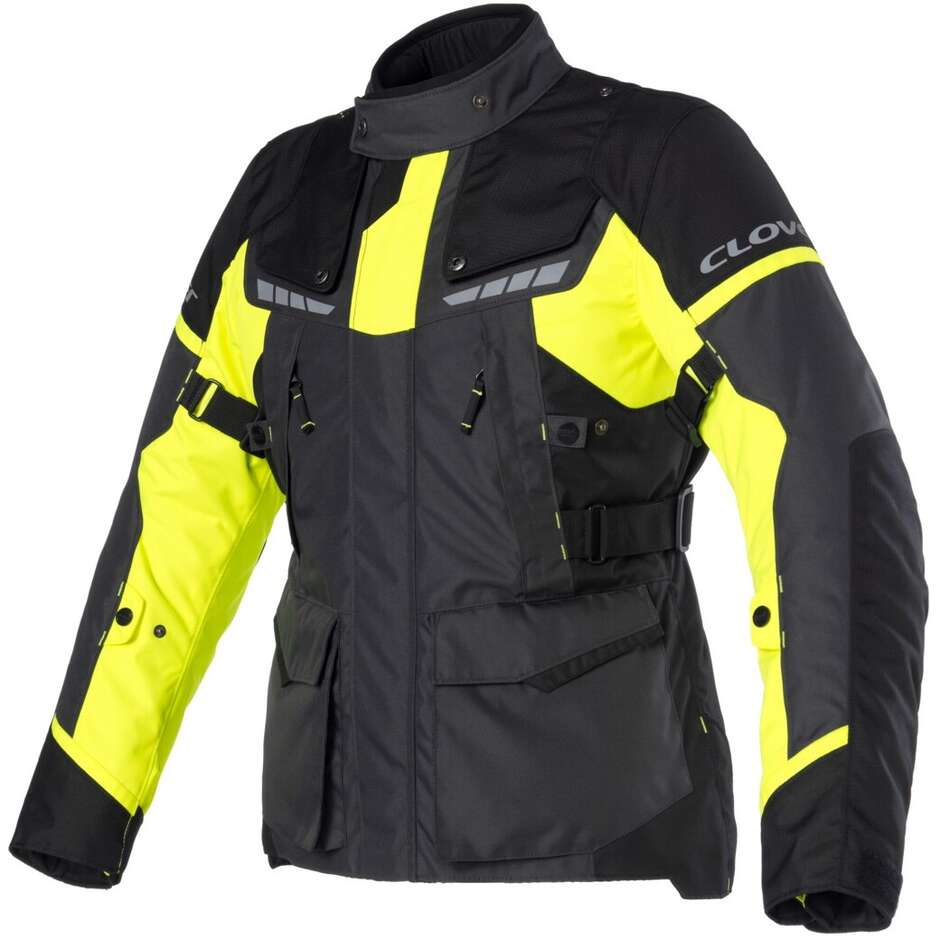 Clover SCOUT 4 WP Motorradjacke Gelb Dunkelgrau Schwarz
