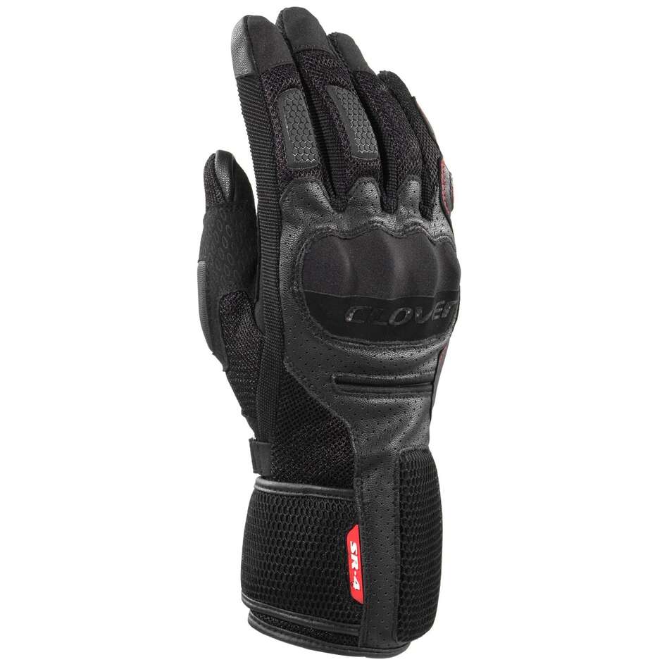 Clover SR 4 LONG Motorcycle Gloves Black
