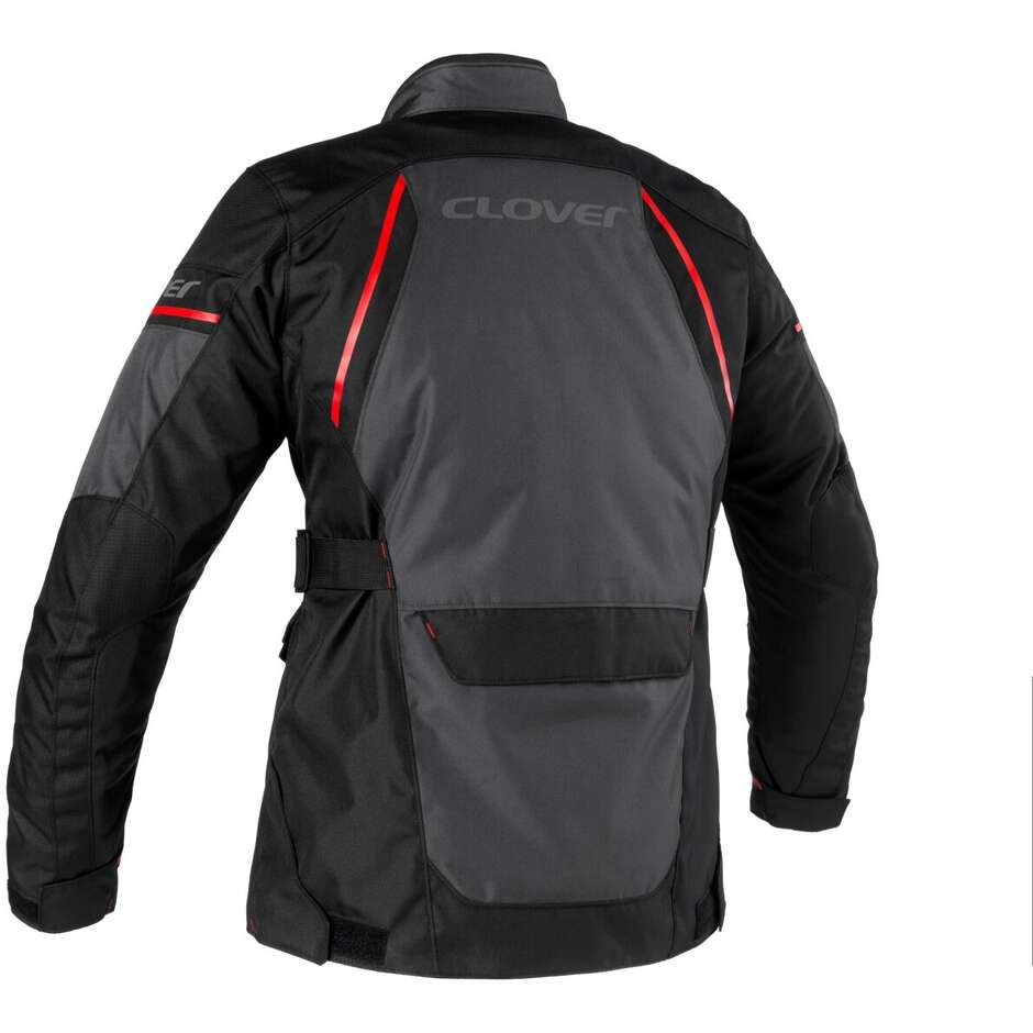 Clover STORM 4 WP Motorcycle Jacket Red Dark Grey Black