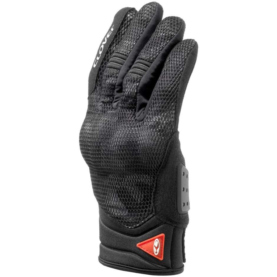 Clover STORM Sommer Motorradhandschuhe Schwarz Grau