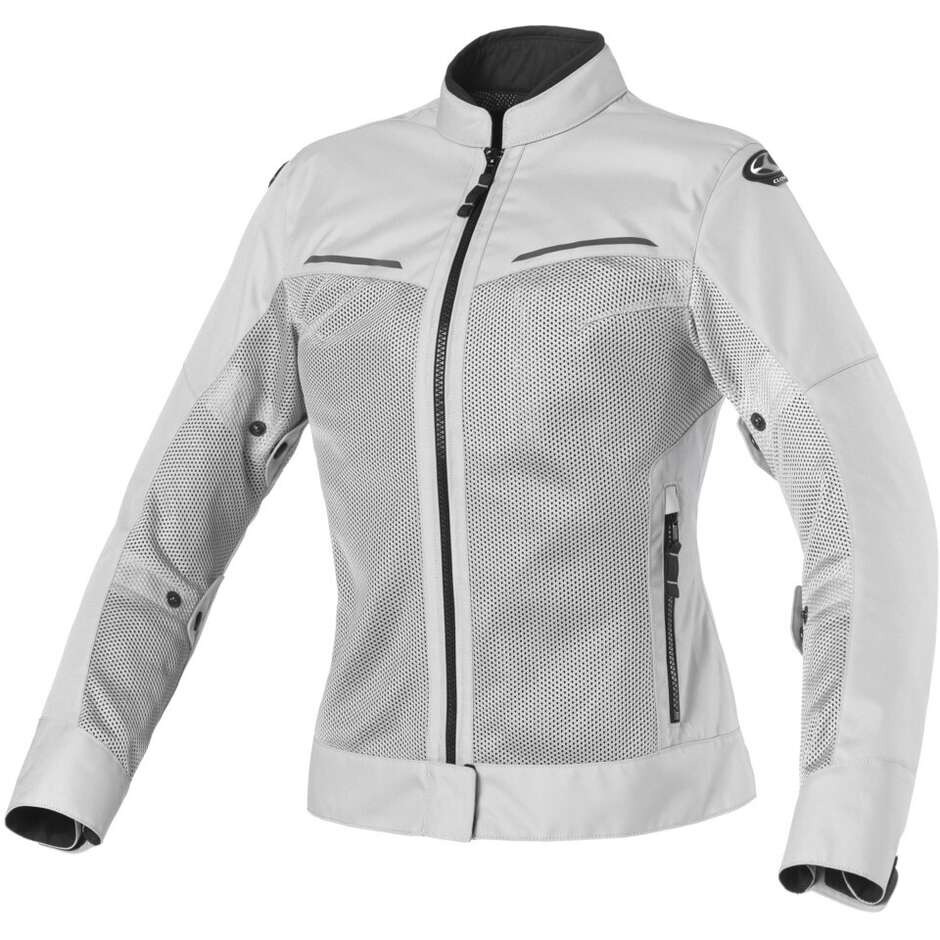 Clover TROPICA LADY Perforierte Damen Motorradjacke Grau Schwarz