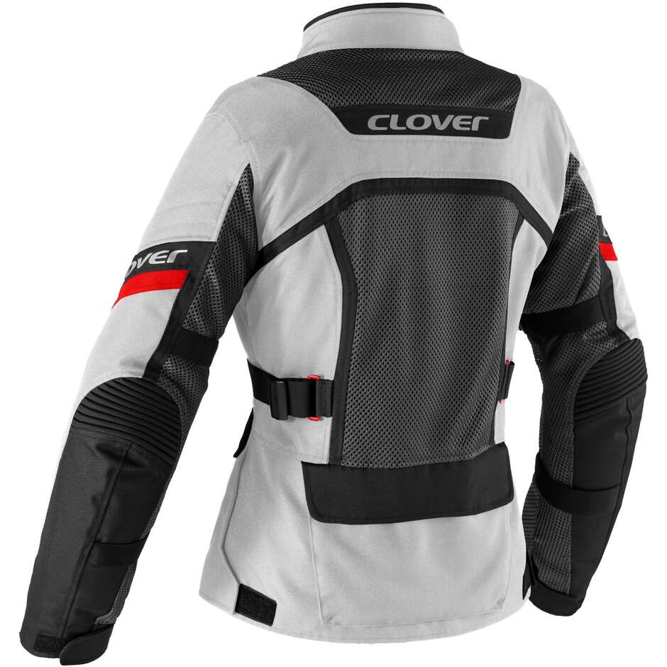 Veste de moto femme Clover VENTOURING 4 LADY WP Gris Noir Rouge