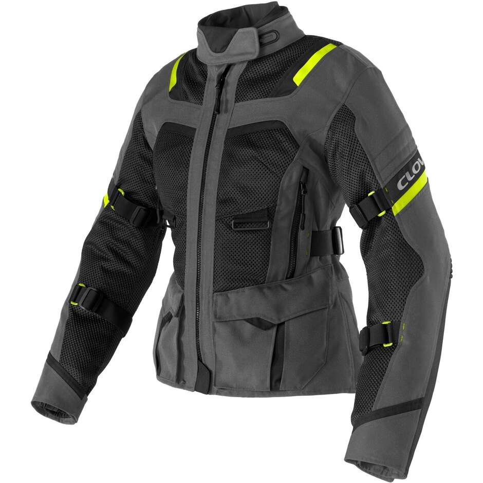 Clover VENTOURING 4 LADY WP Women's Motorcycle Jacket Yellow Dark Grey Black