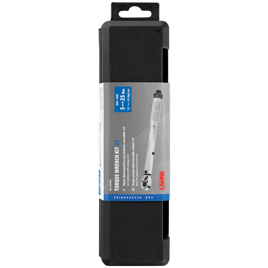 Clé dynamométrique à cliquet réversible 1/4" - 5-25 Nm
