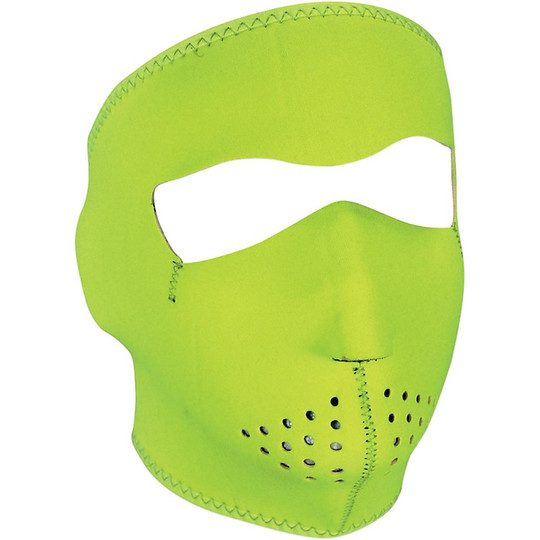 Collar Zanheadgear Motorcycle Mask Full Face Mask Lime Fluo