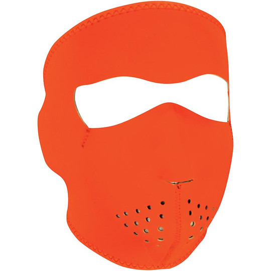 Collare Maschera Moto Zanheadgear Full Face Mask Arancio Fluo