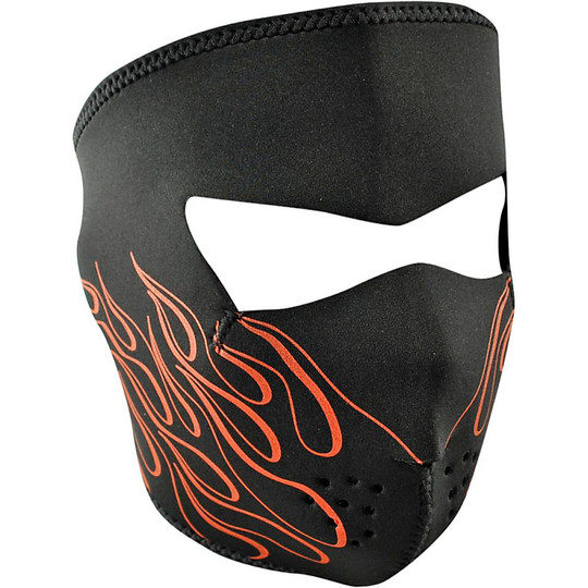 Collare Maschera Moto Zanheadgear Full Face Mask Fiamma Arancione