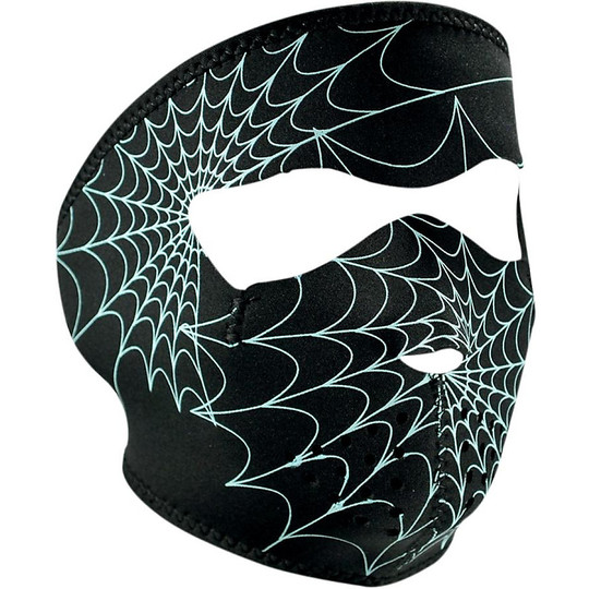 Collare Maschera Moto Zanheadgear Full Face Mask Ragnatela Fluorescente
