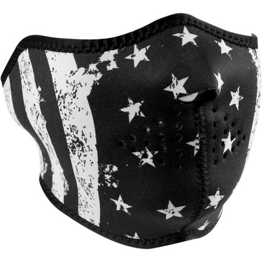 Collare Maschera Moto Zanheadgear Half Face Mask Bandiera Nera