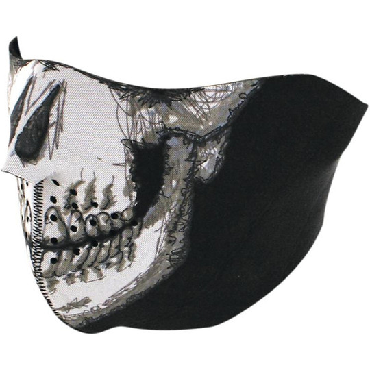 Collare Maschera Moto Zanheadgear Half Face Mask Faccia Teschio