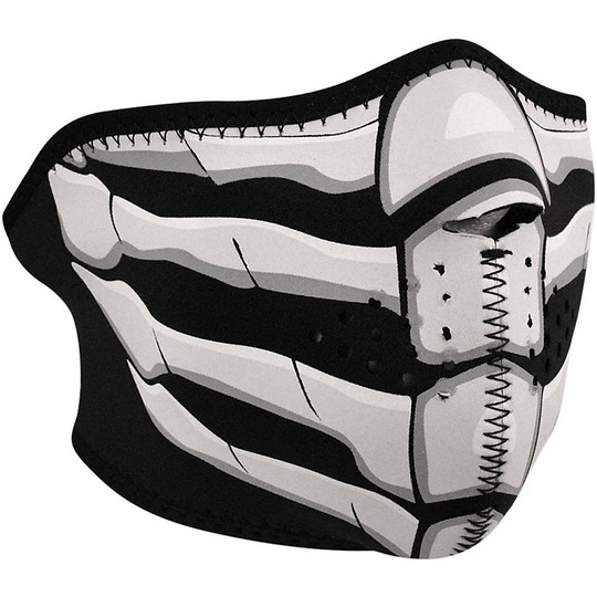 Collare Maschera Moto Zanheadgear Half Face Mask Ossa Fluorescente