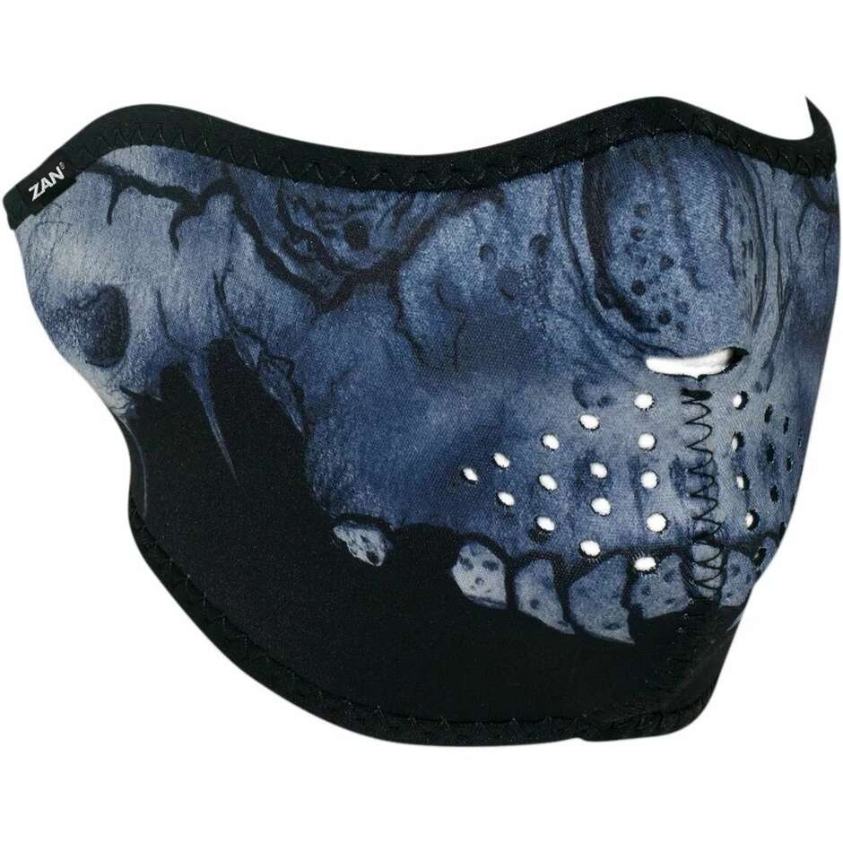 Collare Maschera Moto Zanheadgear Half Face Mask Teschio Mezzanotte