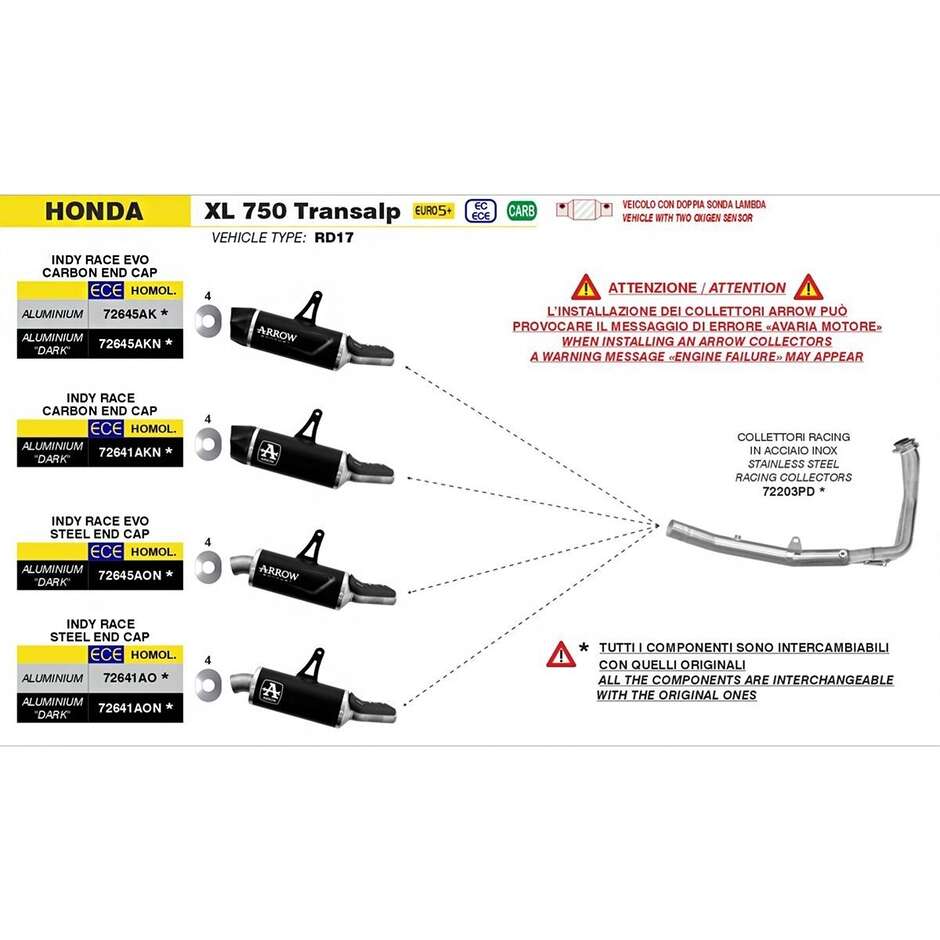 Collettori Racing Honda XL 750 TRANSALP 2025