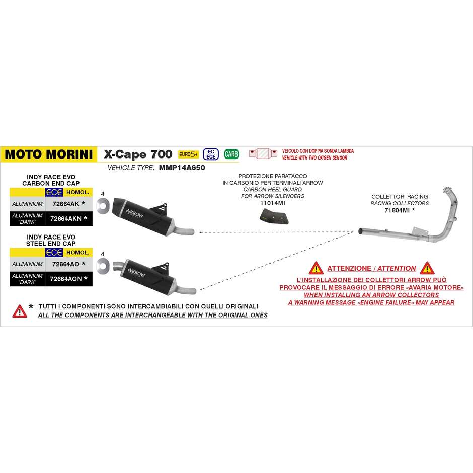 Collettori Racing Moto Morini X-CAPE 700 2025