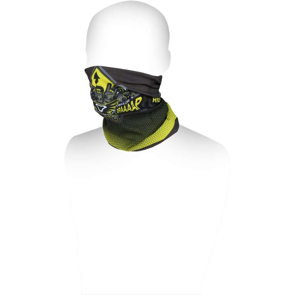 Collier Macna Logo Fluo Gris Jaune Noir