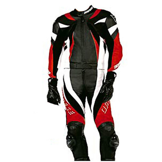 Combinaison Dainese Divisible Monza Cuir Noir Rouge