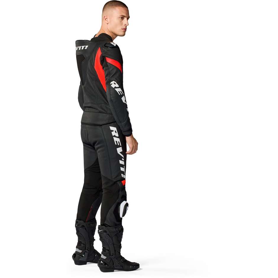 Combinaison de moto deux pièces Rev'it Argon 3 Noir Rouge fluo