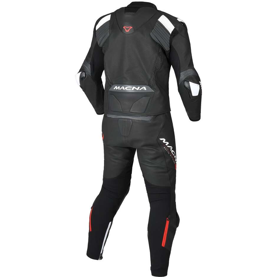 Combinaison de moto divisible Macna Blitz 2 pièces Noir/Blanc