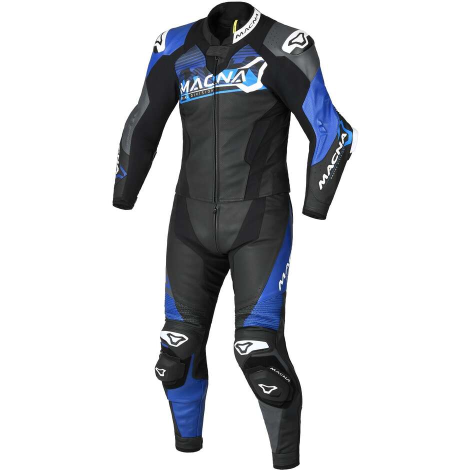 Combinaison de moto divisible Macna Blitz 2 pièces Noir/Bleu