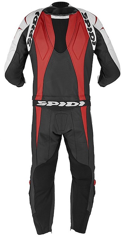 Combinaison Moto 2 Pièces En Cuir Et Textile - Couleur Noir/rouge, Tailles S à 52, Marque Biesse