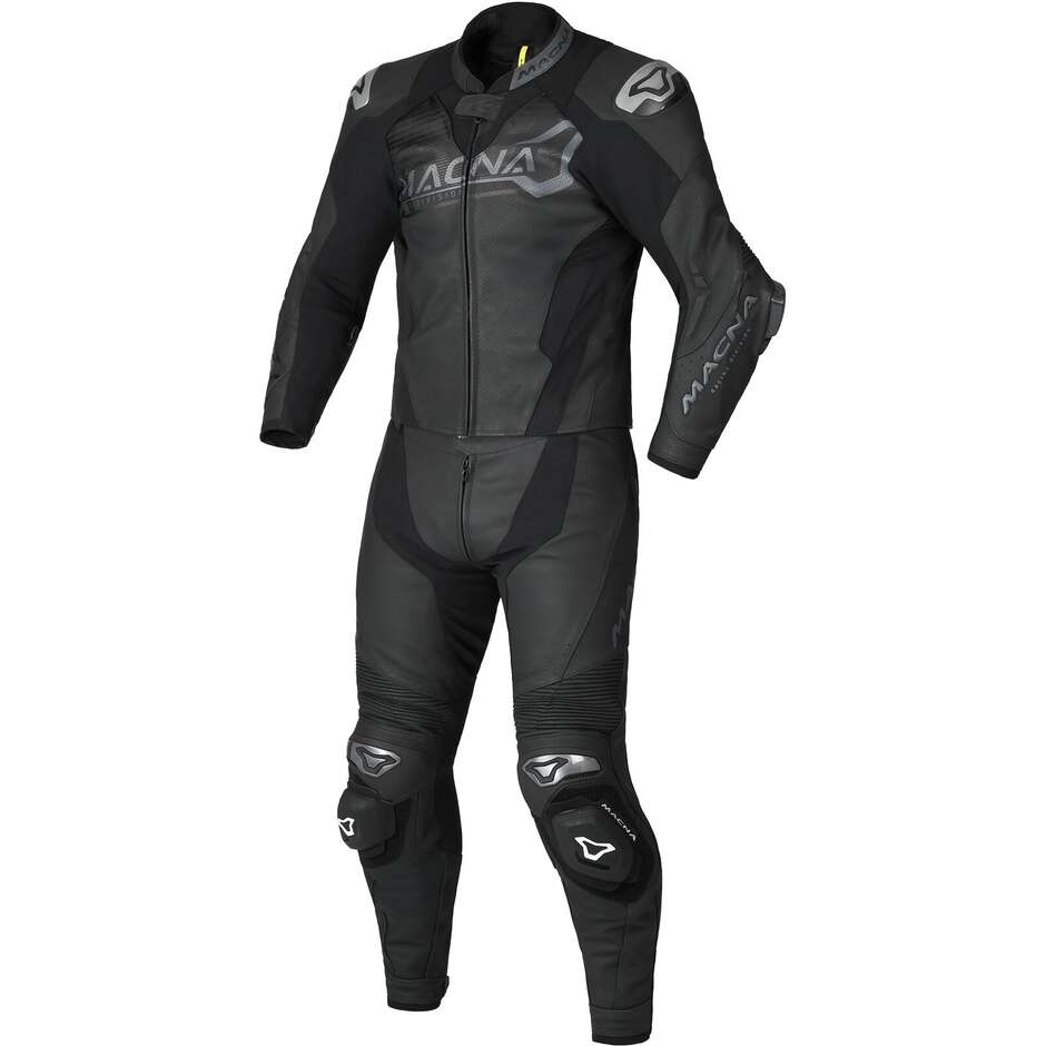 Combinaison de moto Macna Blitz 2 pièces noire divisible