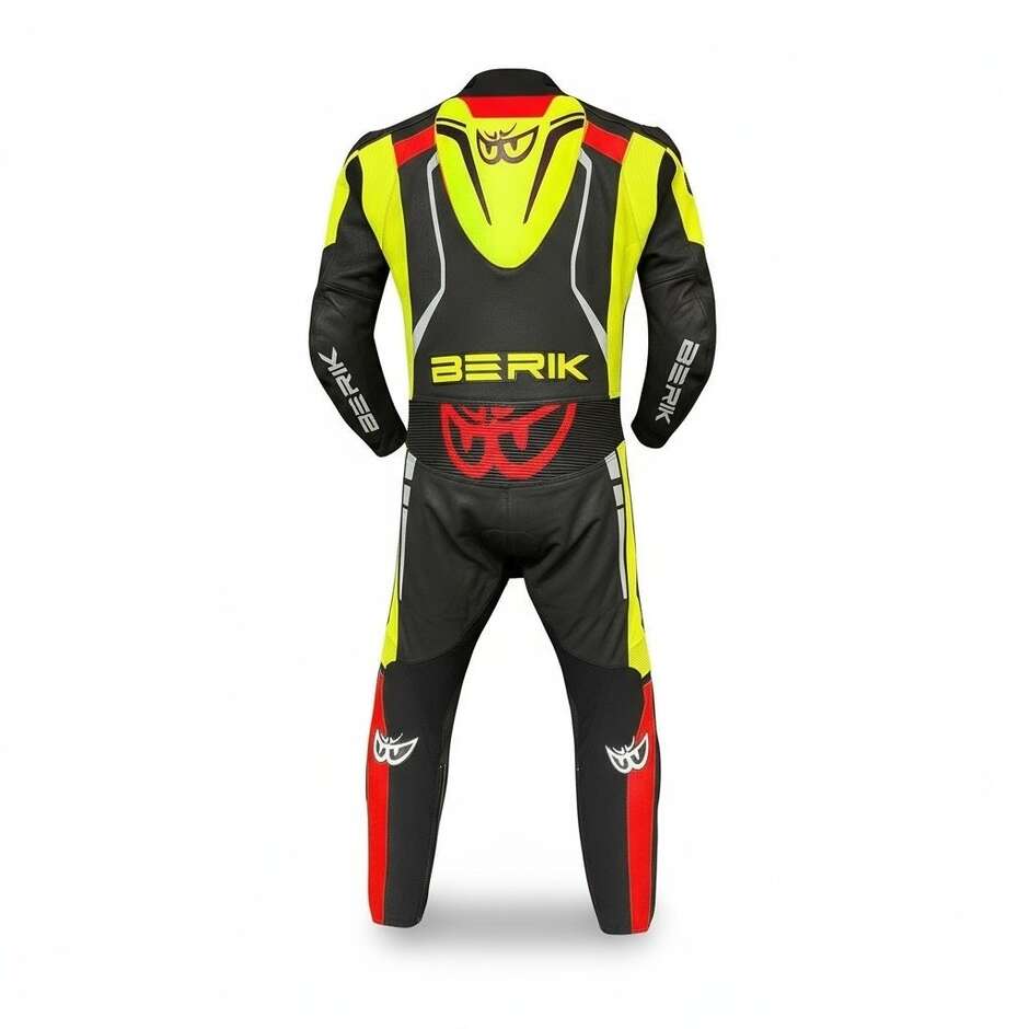Combinaison de moto professionnelle en cuir Berik 2.0 Ls1-171334FR, noir, jaune et rouge