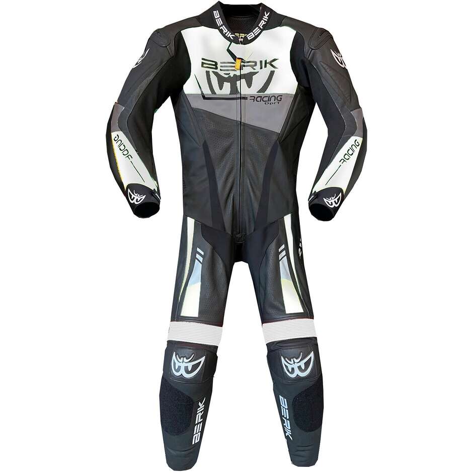Combinaison de moto professionnelle en cuir Berik 2.0 LS1-251390, noir et blanc