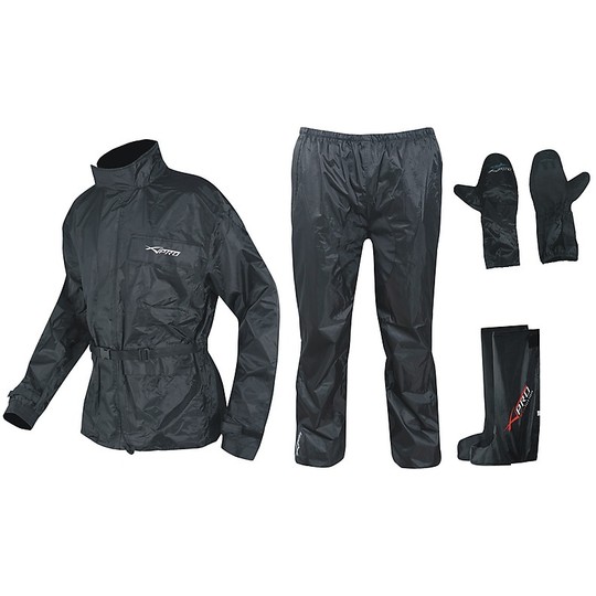 Combinaison de pluie moto 2 pièces Divisible A-Pro IDROKIT Noir