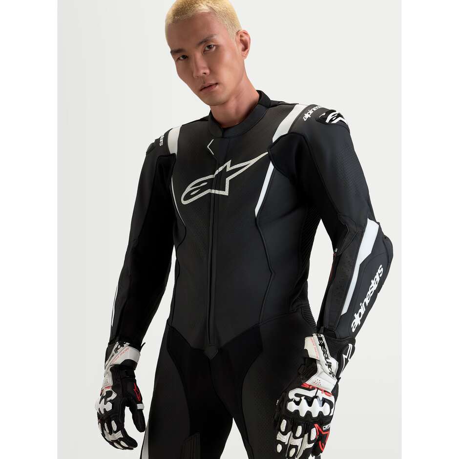 Combinaison en cuir Alpinestars Missile V3 une pièce noir/blanc