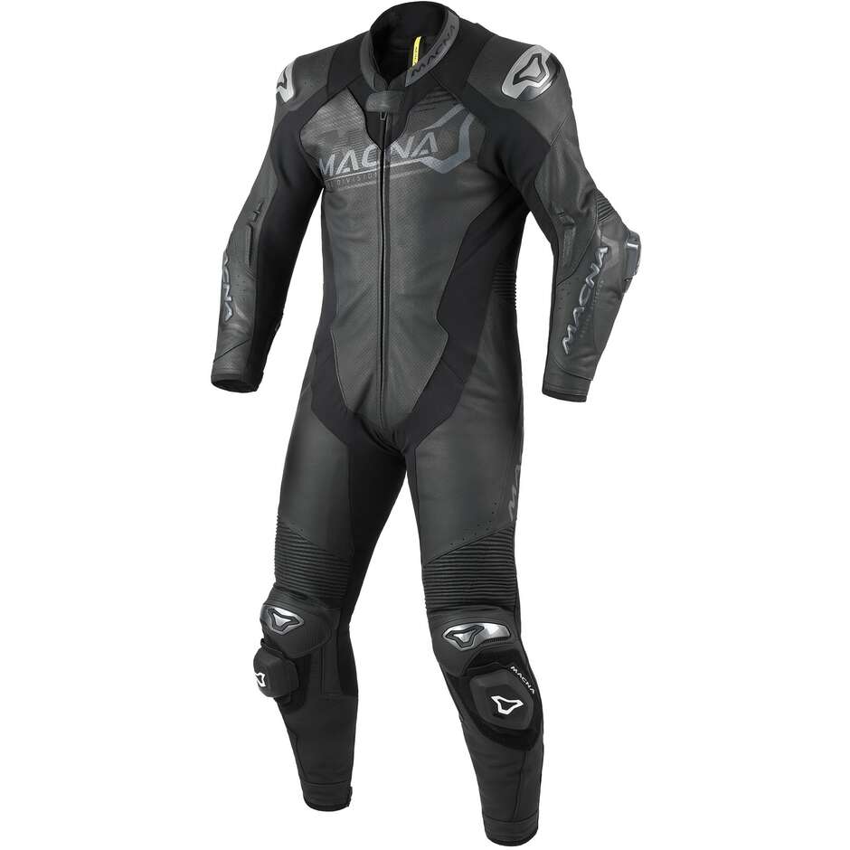 Combinaison intégrale de moto Macna Blitz noire 1 pièce