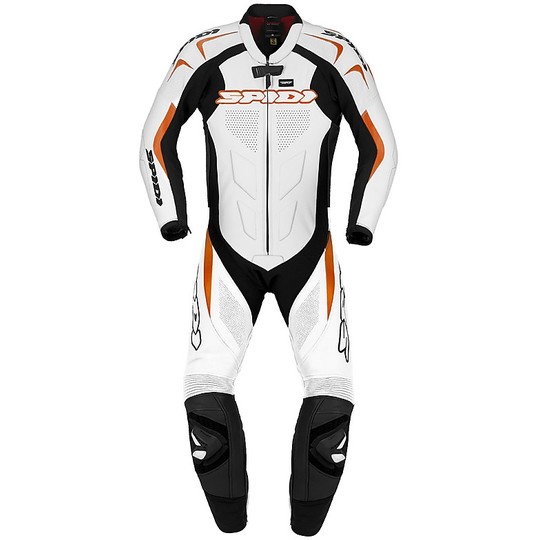 Combinaison moto cuir Spidi SUPERSPORT WIND PRO Racing Blanc Orange