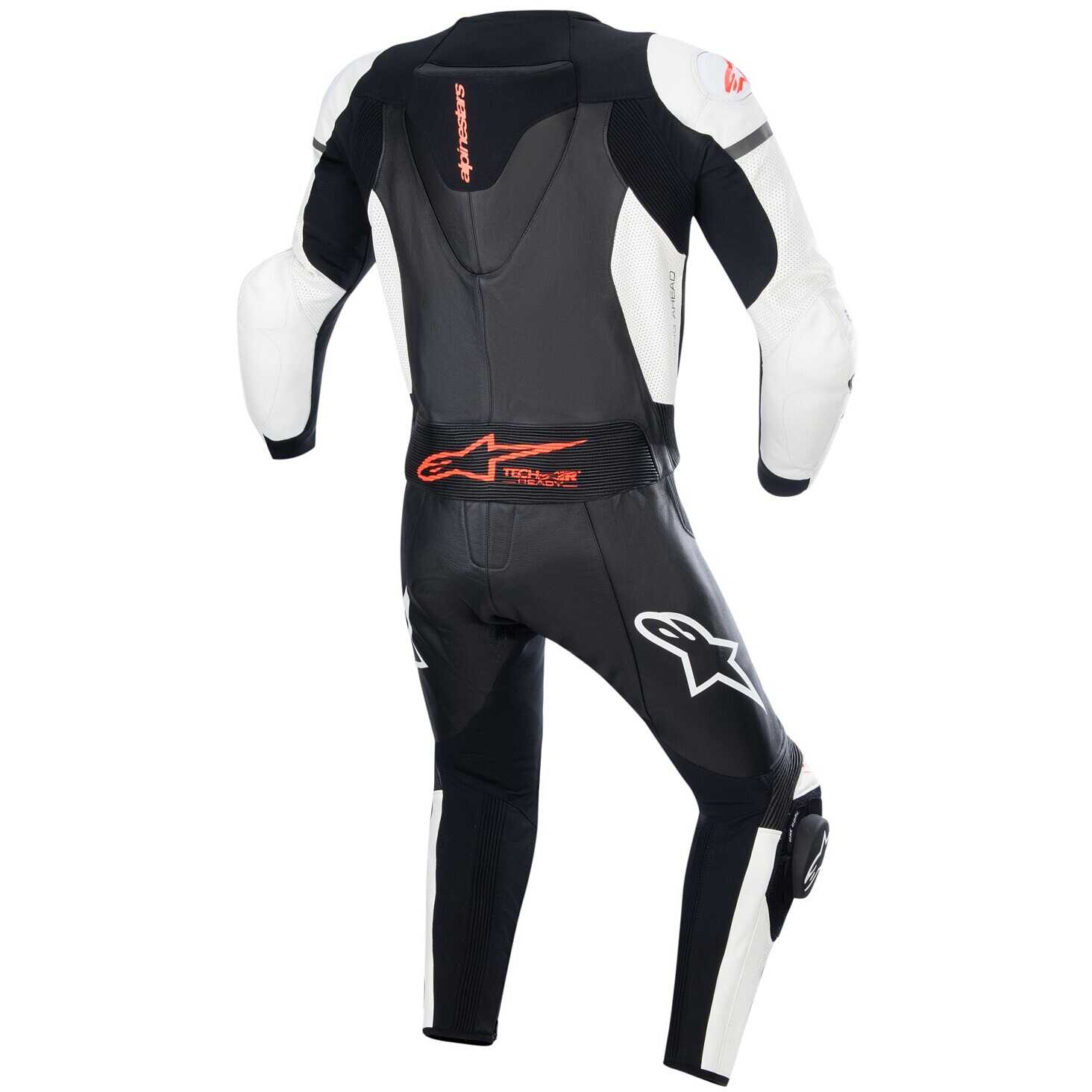 Combinaison Moto En Cuir Belezza - Noir Et Blanc - Protections épaules, Coudes, Genoux, Hanches - 1.2-1.4 Mm