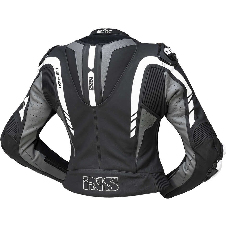 Combinaison Moto Femme Divisible Ixs RS-800 1.0 2pcs. Noir Gris Blanc