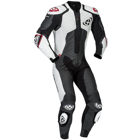Combinaison moto Ixon VENDETTA Racing Leather Noir Blanc
