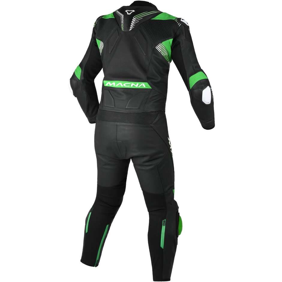 Combinaison moto Macna Armadyl 2pc noir vert blanc