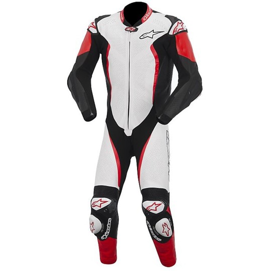 Combinaison moto professionnelle Alpinestars GP TECH Combinaison en cuir blanc noir rouge
