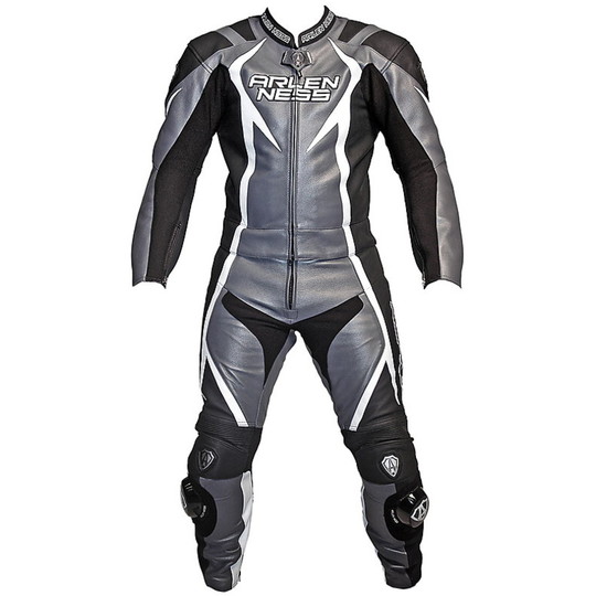 Combinaison moto professionnelle en cuir Berik divisible LS2 9185 noir gris