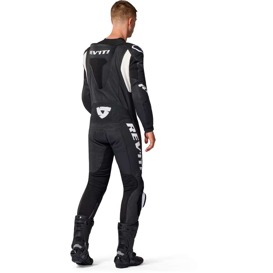 Combinaison moto Rev'it Argon 3 une pièce, noir et blanc