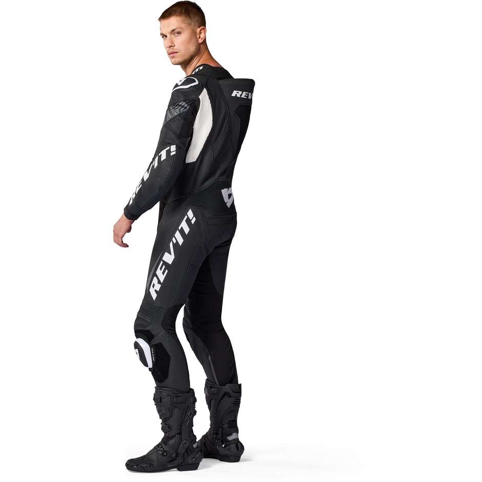Combinaison moto Rev'it Argon 3 une pièce, noir et blanc