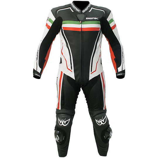 Combinaison moto tout cuir Racing Berik ITALIE 2.0 10720 1pc. Noir Blanc