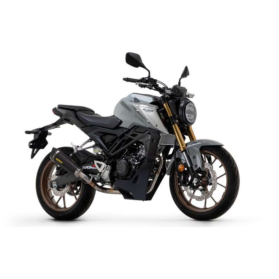 Complete kit with Arrow X-Kone Dark silencer for Honda CB 125 R (21-24)