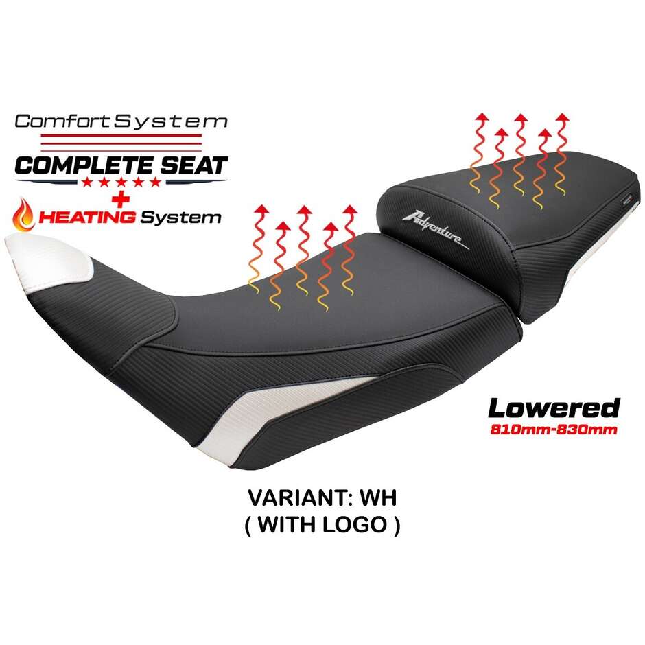Complete seat TPZ Italia Specific HonPer for Africa Twin 1100 2020-2025 Model Asmara Heating Comfort System - Lowered