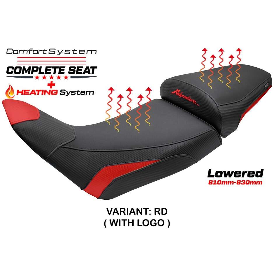 Complete seat TPZ Italia Specific HonPer for Africa Twin 1100 2020-2025 Model Asmara Heating Comfort System - Lowered