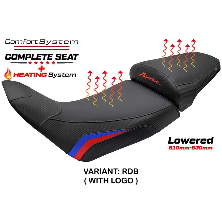 Complete seat TPZ Italia Specific HonPer for Africa Twin 1100 2020-2025 Model Asmara Heating Comfort System - Lowered