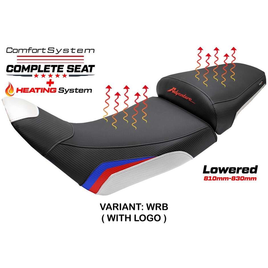 Complete seat TPZ Italia Specific HonPer for Africa Twin 1100 2020-2025 Model Asmara Heating Comfort System - Lowered